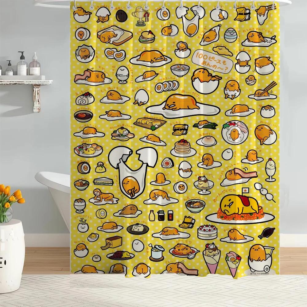 Curtains In the Bathroom Shower Curtain Home Tentacles Gudetama Waterproof Fabric Bathroom Curtains Bath Sets Accessories Set