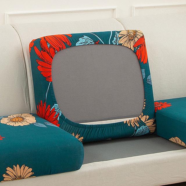 Printed Elastic Sofa Seat Cushion Cover For Living Room Furniture Protector L-shaped Armchair Stretch Seat Cushion Slipcover