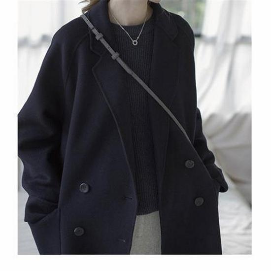 Mori Style Woolen Winter Coat for Petite Women - Mid-Length, Thickened, Korean Loose Fit Student Jacket