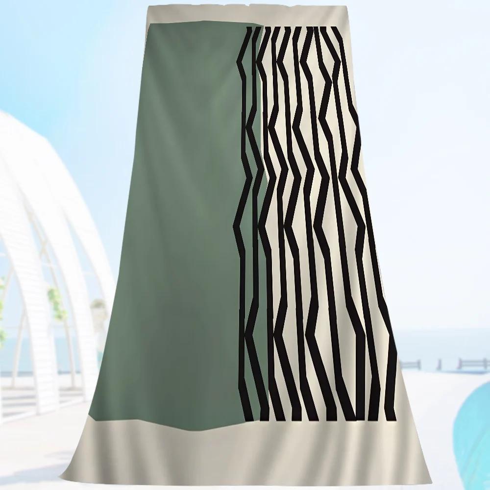 Modern Geometry Dot Line Art Microfiber Printed Beach Towel Mountain Climbing Yoga Beach Swimming Running Absorbent Soft Towel