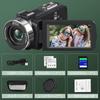 Caméra Vidéo 4K avec 80MP IPS HD 18x Numérique IR Nuit Rotative Selfie 32GB SD 1500mAh Instruction Légère et Idéale pour Voyage et Débutants