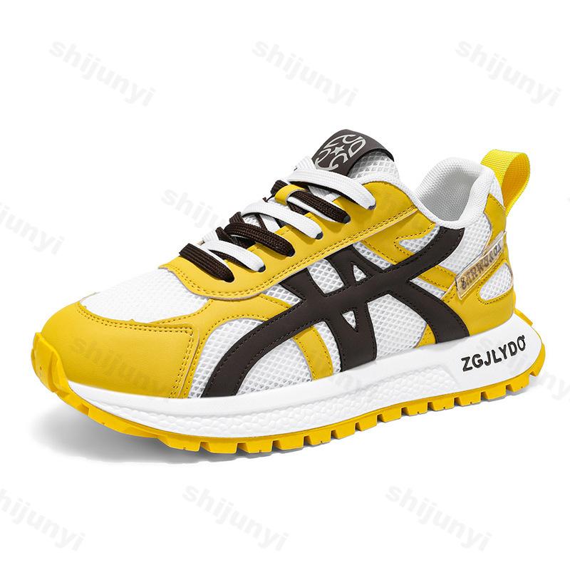 

Fashion Men s Shoes 2025 Summer Mesh Breathable Casual Sneakers Versatile Thick Soled Comfortable Fashion Trend Non slip Chunky sneakers 39 жёлтый