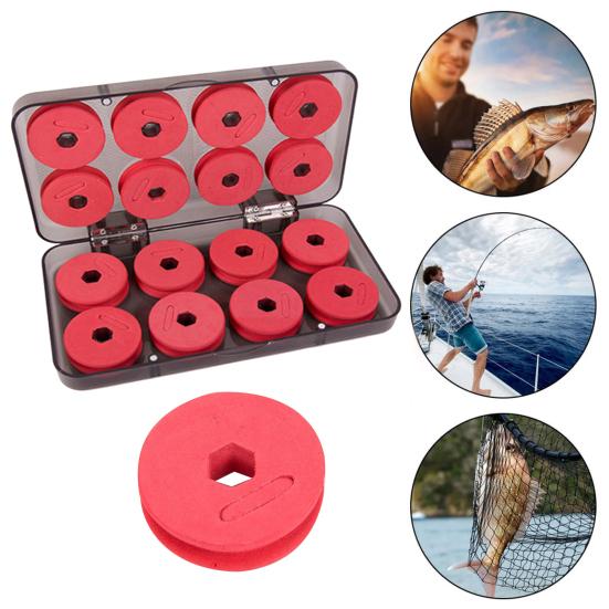 16Pcs Fishing Line Foam Spool Box 16 Line Winding Board Organizer Fishing Line Spooler