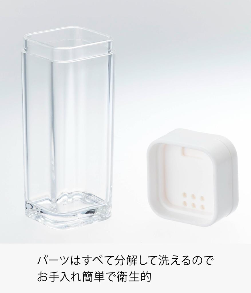 Yamazaki Tower Spice Bottle, White, Approx. W3.7 x D3.7 x H9.5cm, Salt, Seasoning Container, Sliding Closure, 2863