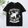 Funny Black Cat Oversized Graphics T Shirt 2025 Men ’s Women  100% Cotton Harajuku Streetwear Top Short Sleeve Summer Unisex Tee