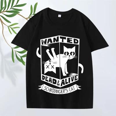 Funny Black Cat Oversized Graphics T Shirt 2025 Men ’s Women  100% Cotton Harajuku Streetwear Top Short Sleeve Summer Unisex Tee