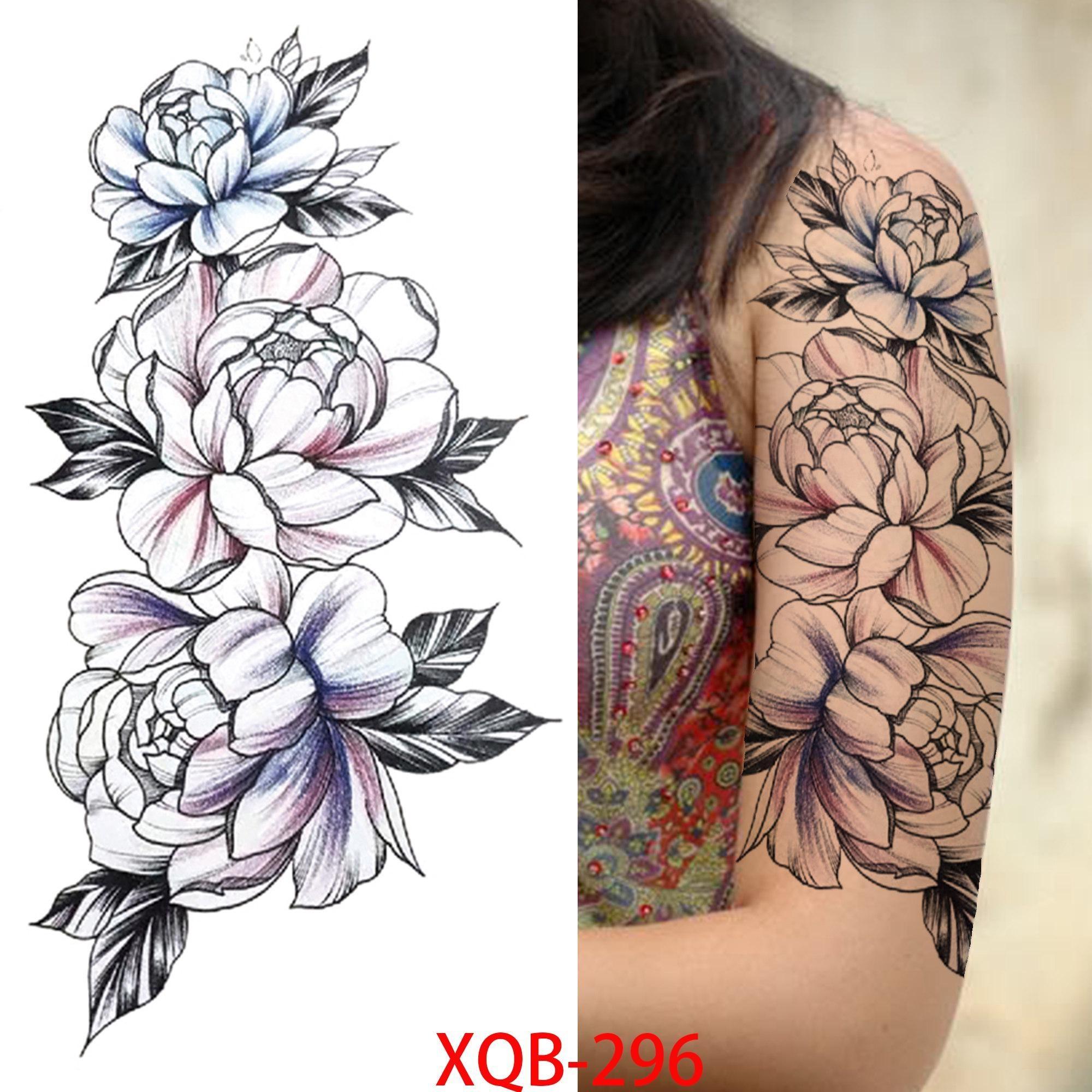 

1 шт. 210*114 мм. Сексуальний дизайн квіткових візерунків. Тимчасові татуювання з чорною трояндою для жінок. Водонепроникні підроблені татуювання для рук. Боді-арт. Рукав. Наклейка на тіло. XQB-296