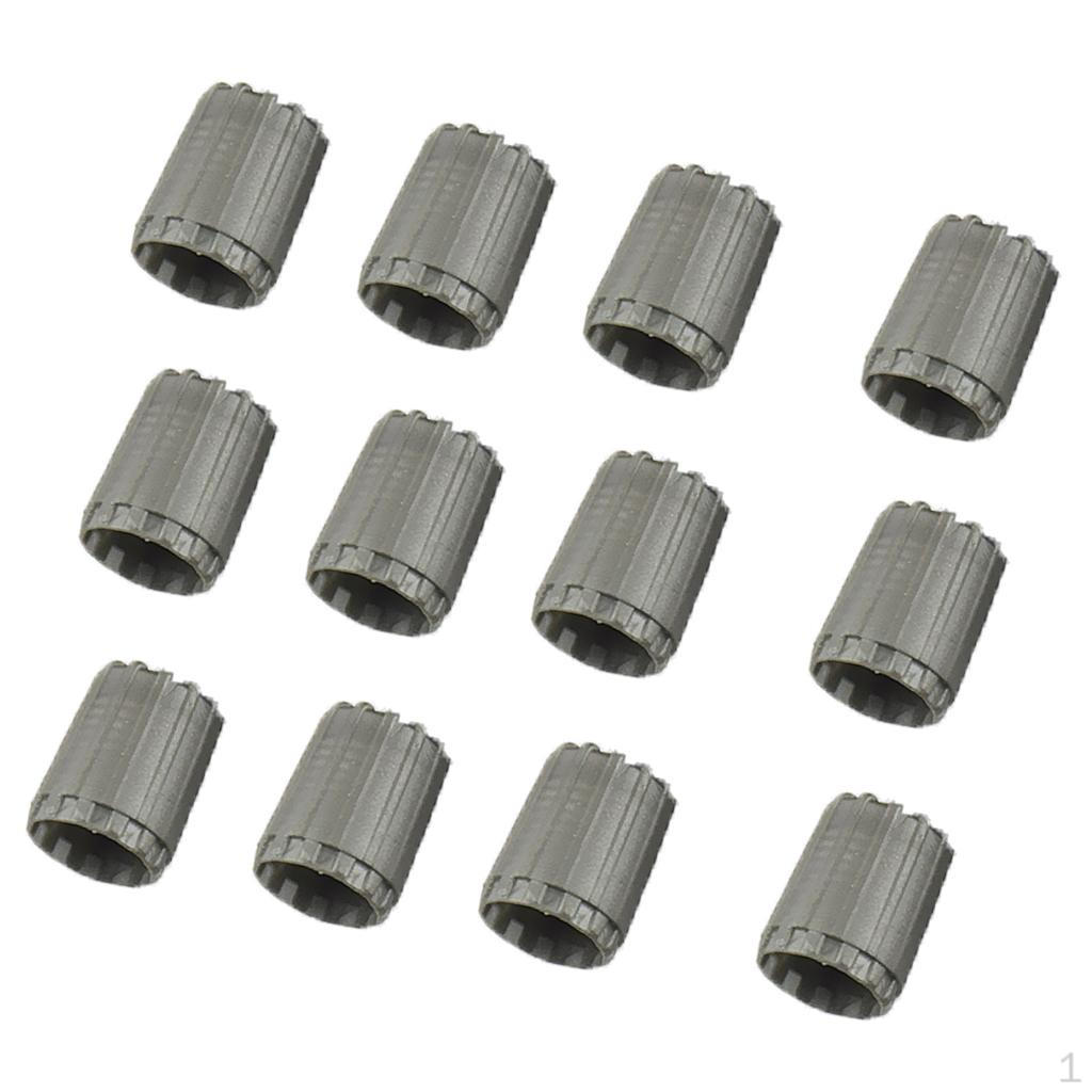 

12 Pieces Wheel Tire Valve Stem Caps For Standard Grey