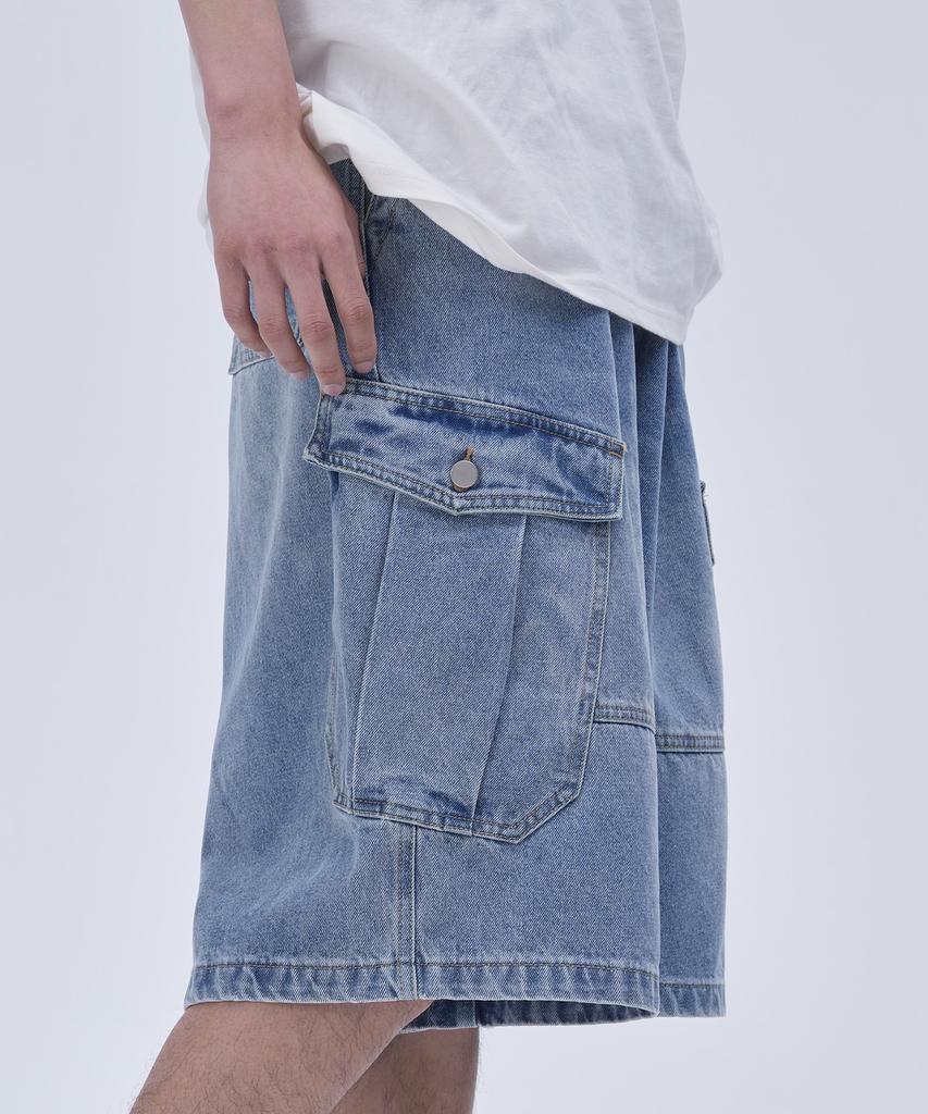 Peulojegteusseuli Signature Cargo Bermuda Pants [Medium Blue]_Hb2113