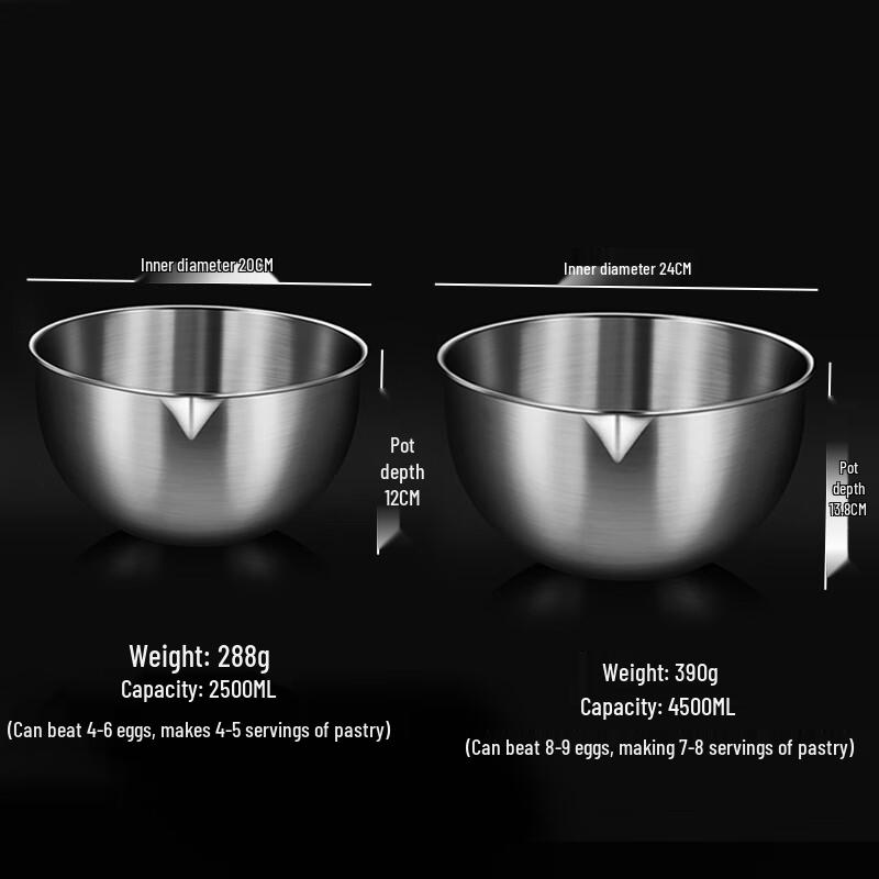 Xi Di En 2-Piece Stainless Steel Mixing Bowl Set