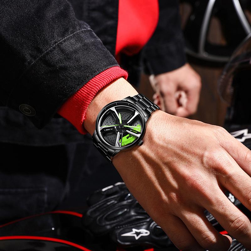 SVJ Men's Watch Car Wheel Modified Rs7 Men's Watch Hydraulic Three-dimensional Hollow Quartz Watch