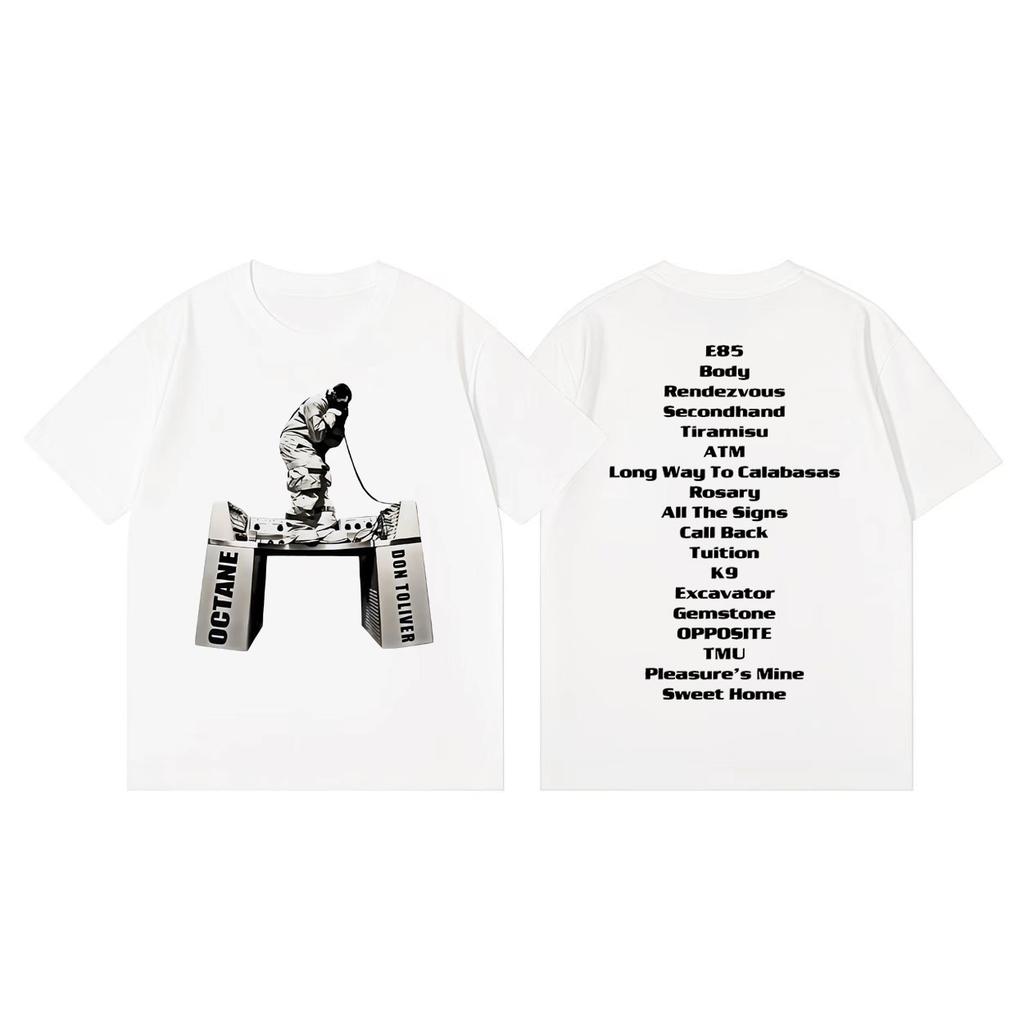 Raper Don Toliver Koszulka z Merchem z Albumu Octane Moda Hip Hop Vintage Koszulki z Krótkim Rękawem Unisex Damskie Codzienne Oversize Koszulki
