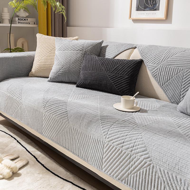 Sofa Cushion Non-slip Four Seasons General Chenille Modern Simple Cushion Backrest Armrest Towel Leather Sofa Set Cover Cover Cloth