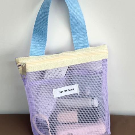 Handheld Mesh Toiletry Bag, Transparent Storage Bag, Portable Makeup Bag, Large Capacity Storage Bag, Underwear Organizing Bag