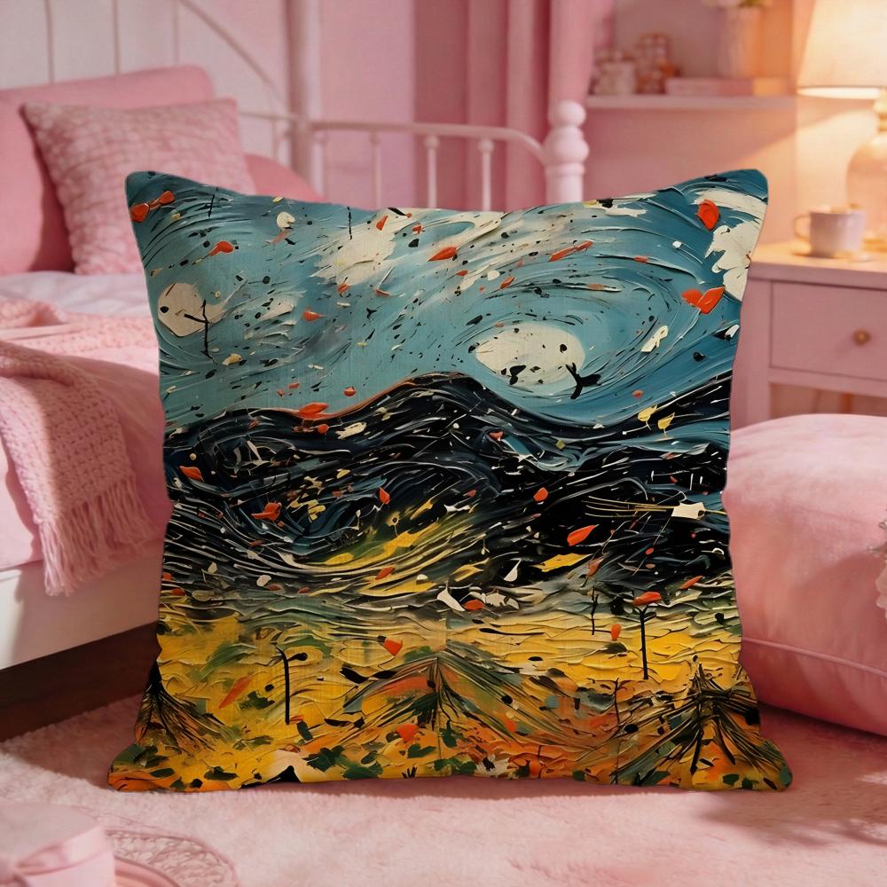 JJackson Pollock Art Cushion Cover Premium Comfort Reversible Pillow Cove Two In One Design For Any Room  Car Interior