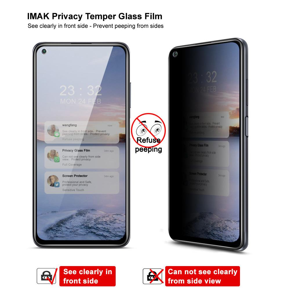 

IMAK Захисне скло 9H Ультрапрозоре загартоване скло з захистом від шпигунства для Xiaomi Redmi Note 9 5G/Note 9T 5G Type A