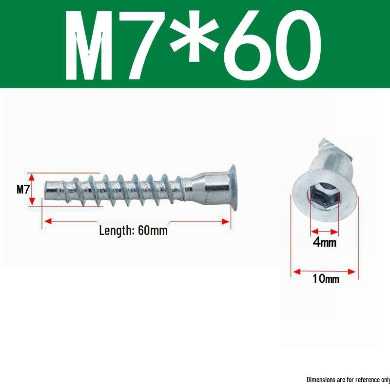 Parafusos Auto-atarraxantes para Madeira com Cabeça Escareada e Soquete Hexagonal Overmountain M5/M6/M7 para Reparo de Móveis.