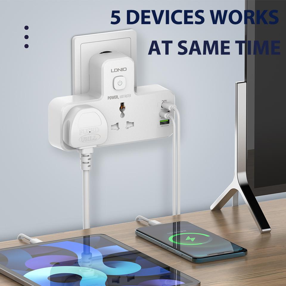 

LDNIO удлинитель, 3 USB-розетки, сетевой фильтр, 2AC, универсальный дорожный адаптер, сетевой фильтр, зарядное устройство для телефона со светодиодной розеткой