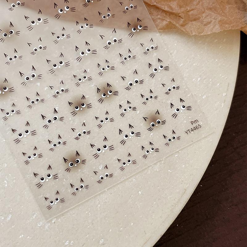 Söta Katt Nagelstickers Härlig Katt Nagel Slider Kawaii Katt Koreansk Stil 5D Dekaler DIY Manikyr Dekorationer