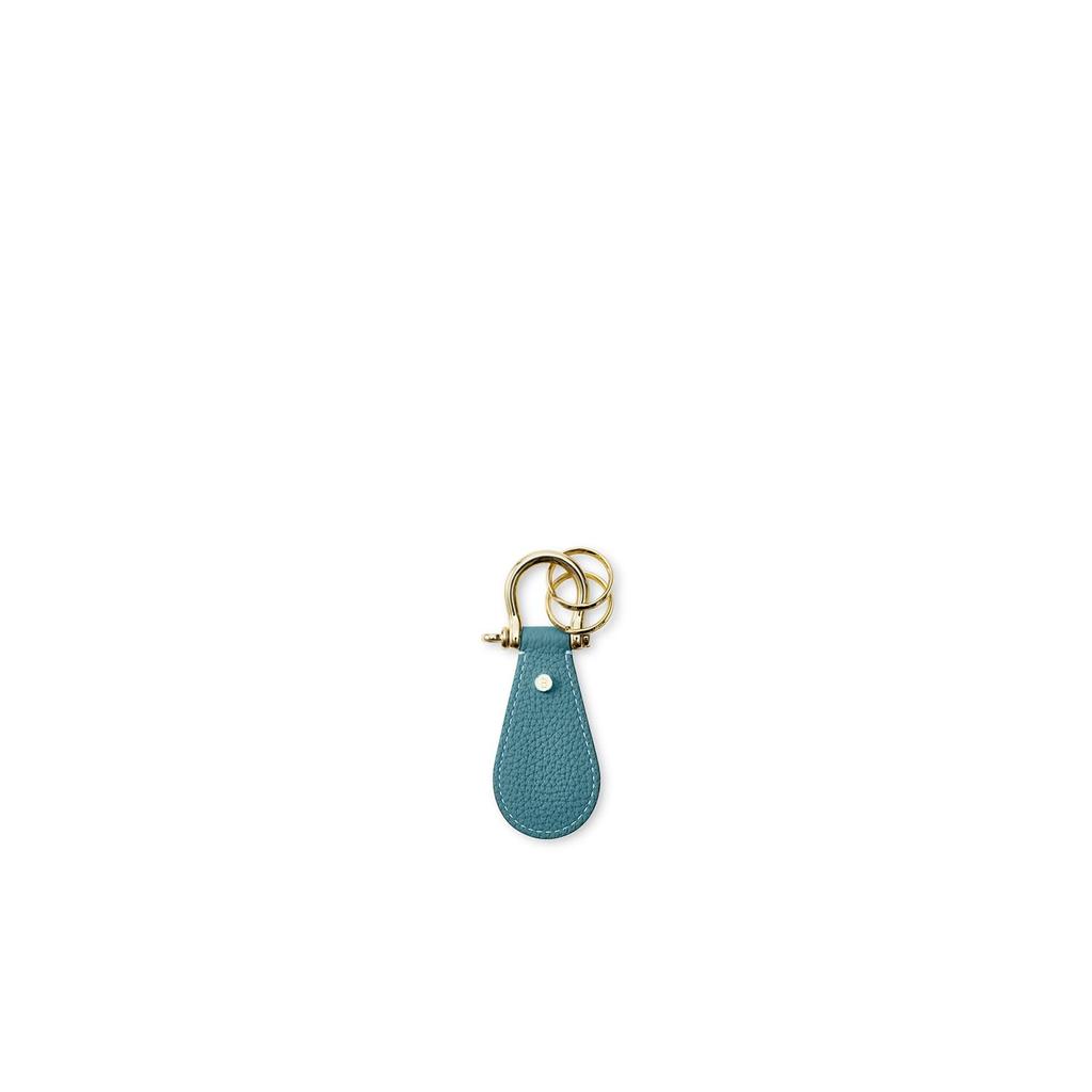 BONAVENTURA Shackle Keychain [Cyan] Key Charm, Made of Genuine European Leather, Gift, BKHT2-BC
