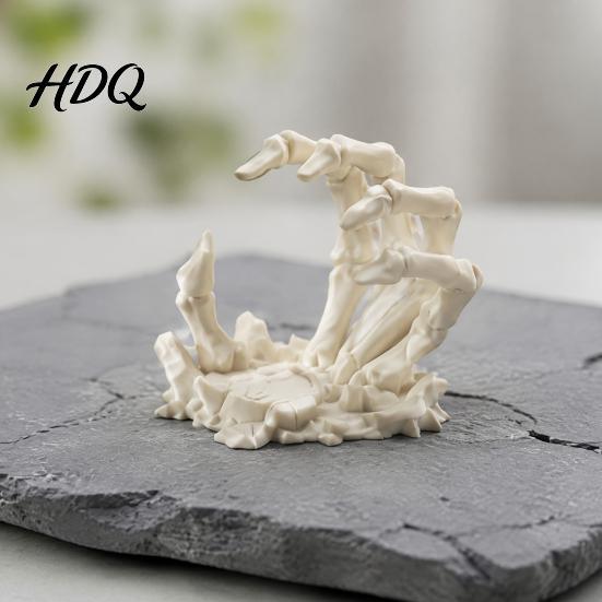 Human Skeleton Ornament Hand Figurine 3D Printed Realistic Bone Skull Sculpture Niche Gaming Room Decor Gothic Dark Aesthetic Desktop for