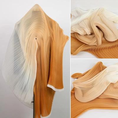 100x140cm Tkanina Siatkowa Plisowana o Gradientowym Kolorze na Metr Miękkie Tkaniny Plisowane do Szycia Sukienki DIY Kształt Tło Projektant