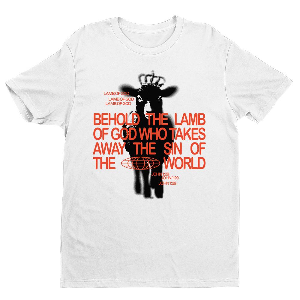 Христианская футболка с принтом Агнец Божий Иоанна 1:29 библейских стихов Иисус Религиозная футболка 4XL