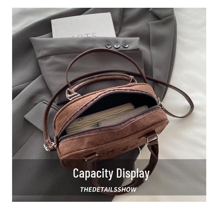 Women's Deerskin Suede Handbag - Vintage Bowling Crossbody Bag 2025 Trend
