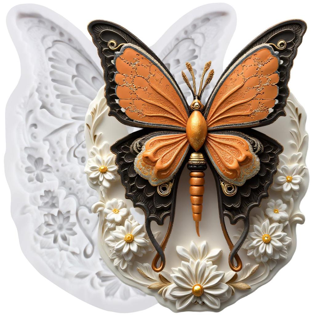 Butterfly Silicone Molds Butterfly Flower Fondant Mold Cake Decorating Tools Cupcake Topper Chocolate Candy Craft Gum Paste Polymer Clay