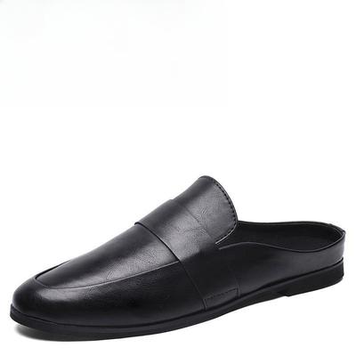 Men's Half Slippers High Quality Leather Casual Shoes Baotou Half Slippers Lightweight Comfort Walking Flats Chanclas De Hombre
