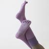 Five Toe Yoga Socks Women Breathable Cotton Knee High Socks Non Slip Sports Socks with Grips for Fitness Dancing Pilates Exercise