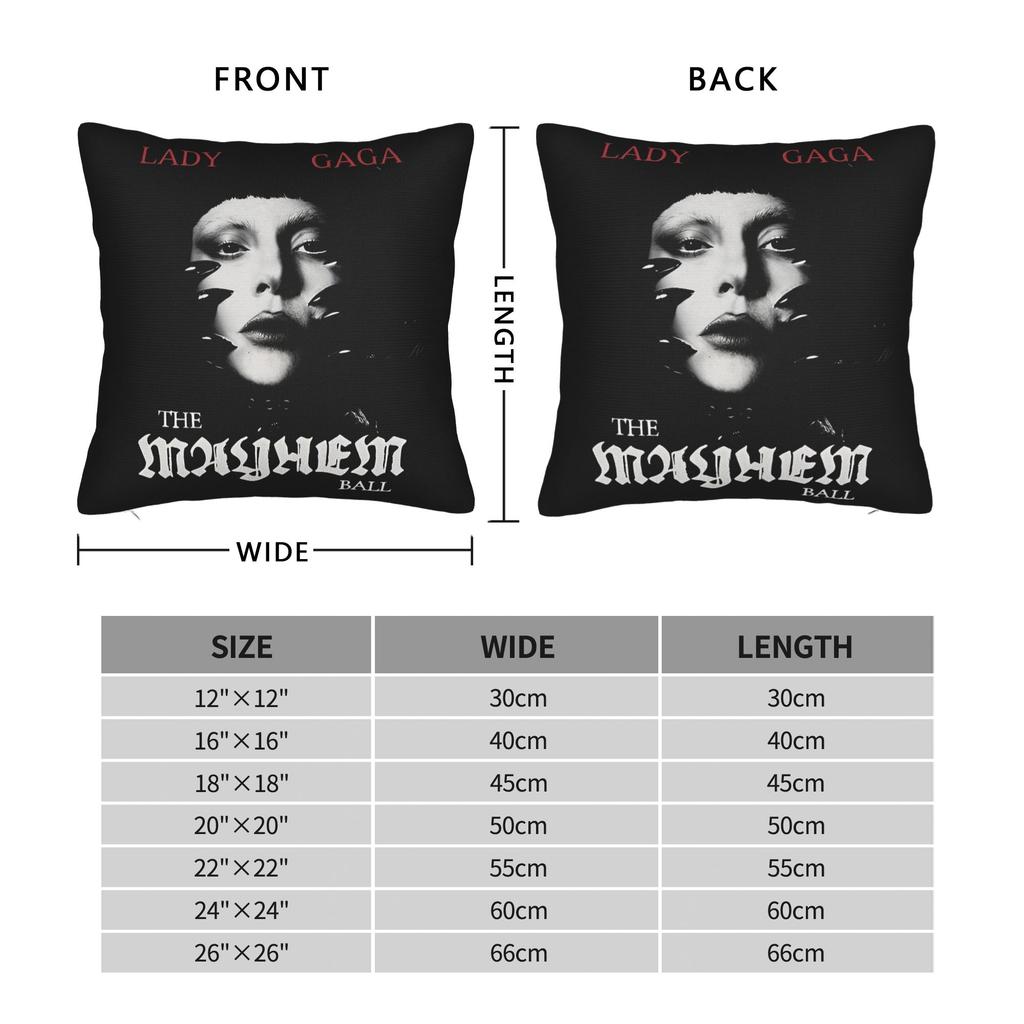 Lady Gaga The Mayhem Ball Tour 202 Funda de Almohada Estampada Funda de Cojín Funda de Almohada Vintage Para Sofá Dormitorio Decoración del Hogar