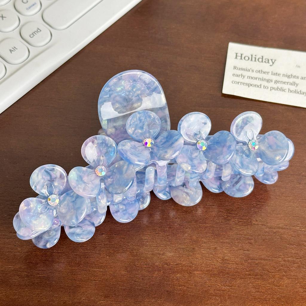 And Trendy Stylish Rhinestone Flower Hair Claw Clip Ideal For Fashionforward Women