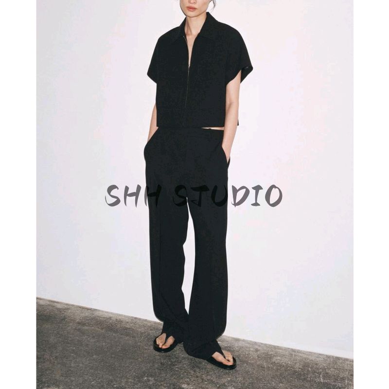 Lapel T-shirt Shory Style Outwear 8491053 8491053 Straight-leg Mid Waist Casual Pants 8491054