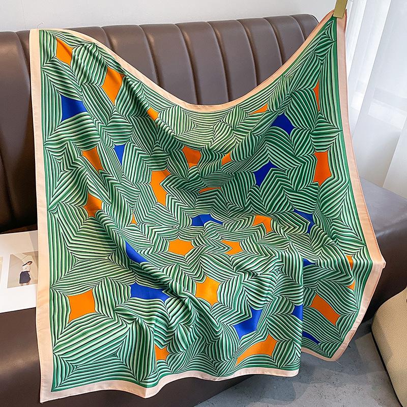 New Spring and Autumn Summer Big Scarf Scarf Scarf Scarf Silk Scarf for Women Age Reduction Versatile Fashion Neck Protection Professional Shawl Art