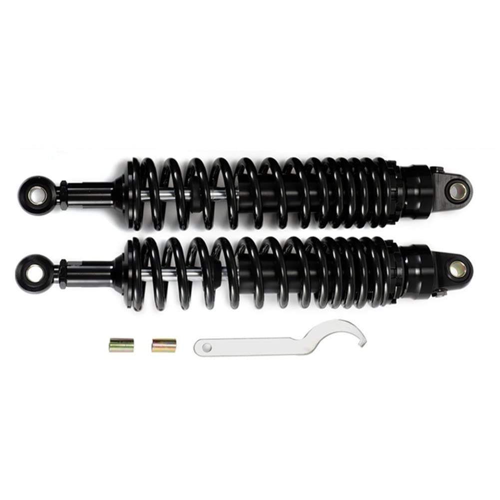 Hegeiisy Universal 8mm Spring Motorcycle Shock Absorber Rear Suspension for ATV Quad Dirt Bikes ZRX1100 ZRX1200 GSX1400 (350mm, Black)