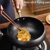 Handmade Wok Cast Iron Pot with Large Belly Irror Surface Non-Stick Wokes Pans No Coating Saucepan Splash-Proof Design Wokes Pan
