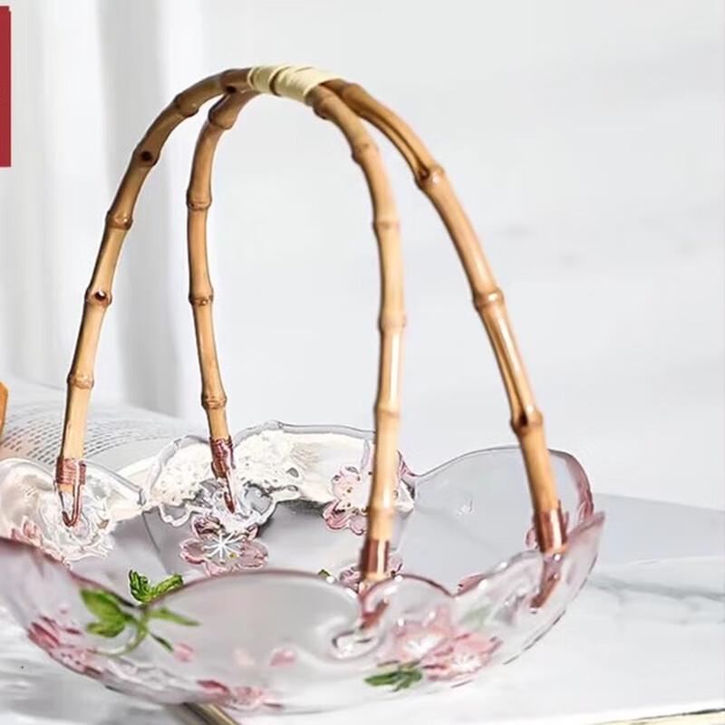 Флавинмси Розовая Сакура Чеканное Стекло Фруктовая Тарелка