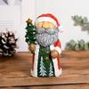 Santa Claus Snowman Resin Figurine Christmas Tabletop Decoration for Home Office Desk Festive Holiday Gift