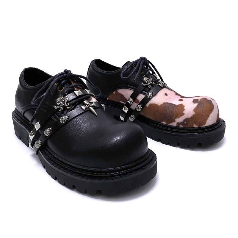 Ma Mao Debi Schuhe, Milch Mandarinenten, Kleine Lederschuhe, Schnürung Dicke Ferse, Plateau Weiches Leder Einzelne Schuhe, Freizeitschuhe Trend