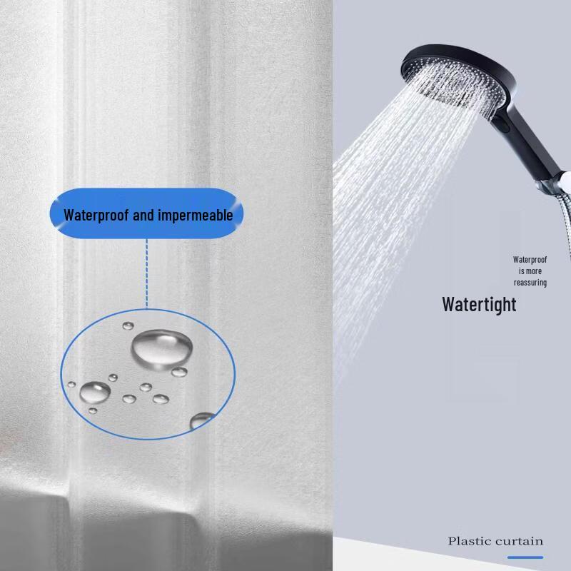 Drill-Free EVA Waterproof Shower Curtain