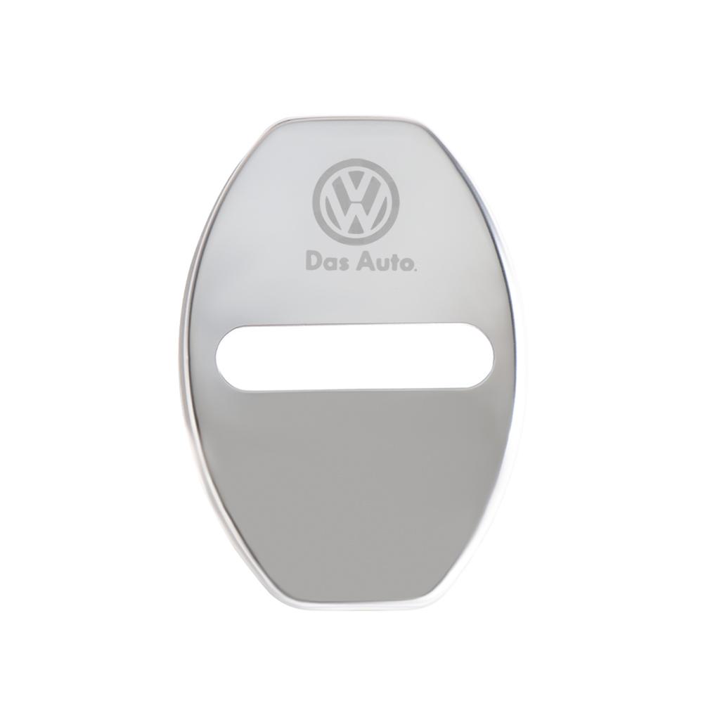 VW 4PCS Car Interior Door Lock Cover Stainless Steel Auto Door Latch Protective Stickers For Volkswagen VW GOLF Polo Beetle Tiguan EO1