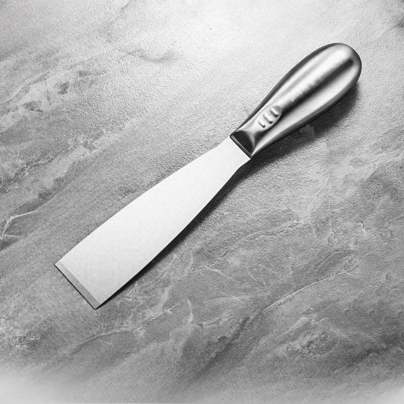 1 buc Spatulă de curățare din oțel inoxidabil îngroșat cu mâner de lemn, Artefact multifuncțional pentru răzuirea chitului, Spatulă integrată care nu zgârie