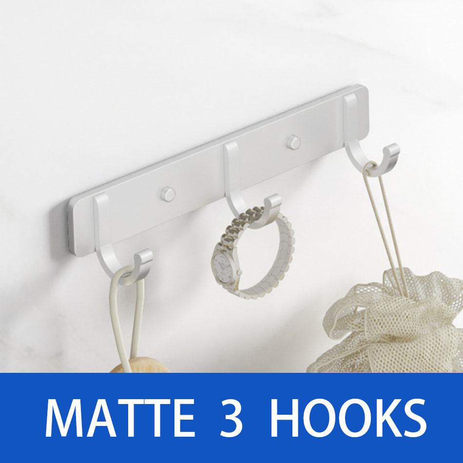 

Black Robe Hook for Bathroom Kitchen Wall Mount Matte Grey White Door Coat Clothes Towel Key Holder Hanger Storage 3 4 5 6 Hooks