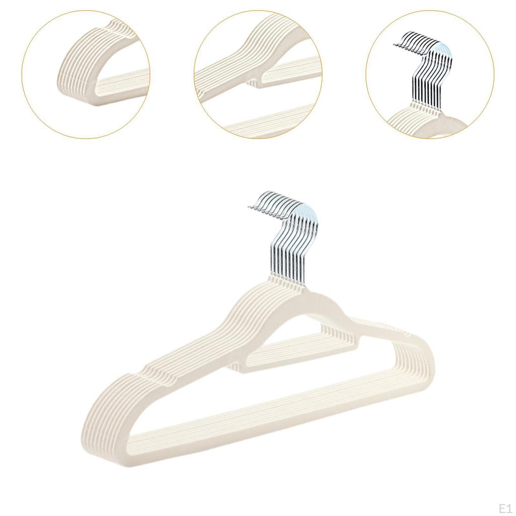 10x Velvet Hangers Wardrobe Organisers Coat for Jeans Jackets Towels white