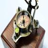 Brass Antique Sundial Compass with Wooden Case Directional Pocket Compass