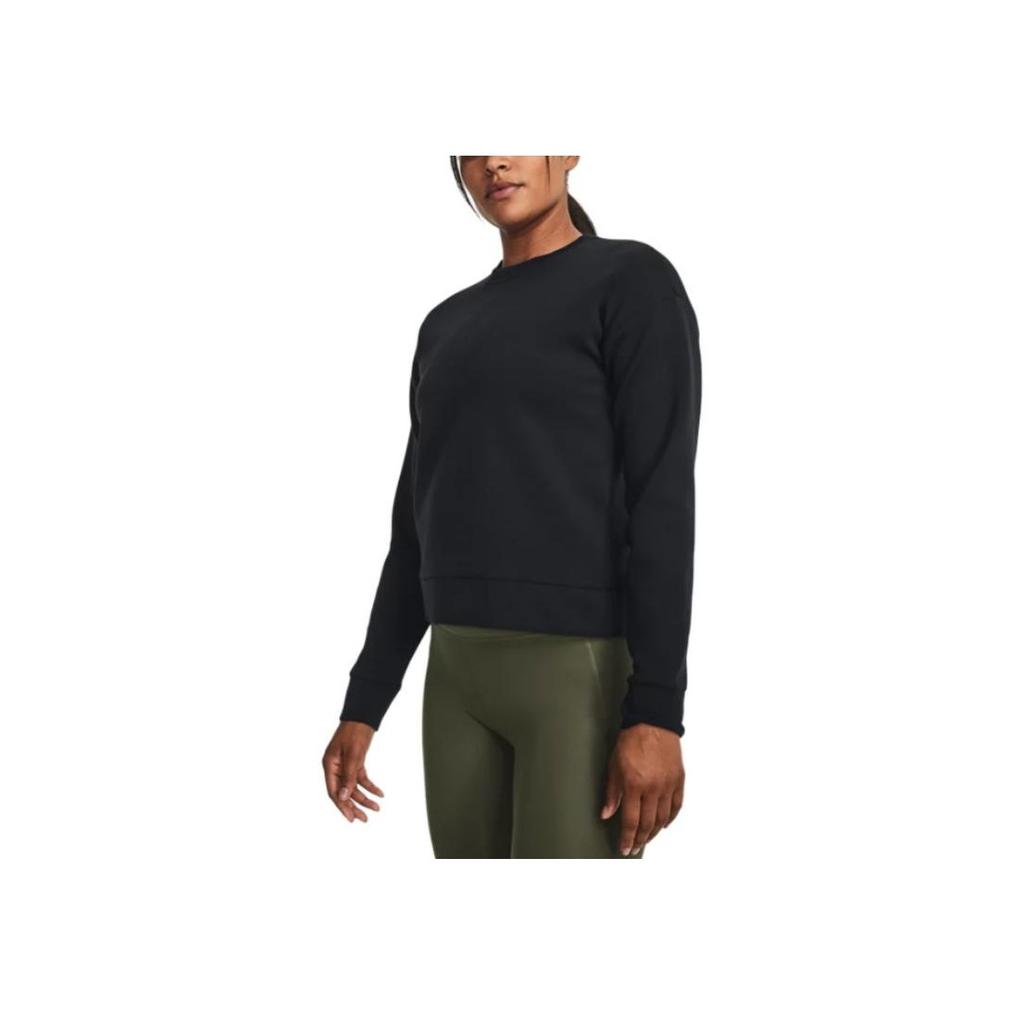 Under Armour Solid Color Crew Neck Casual Long Sleeve Sweatshirt Women Sweatshirt Black 1379835-001