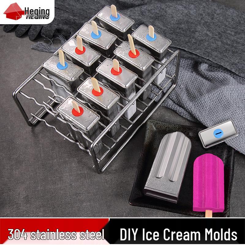 Ensemble de moules à glace en acier inoxydable pour bâtonnets glacés DIY
