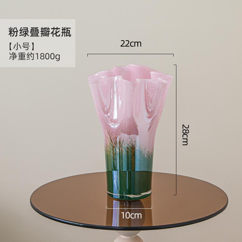 Стеклянная ваза Розовый градиент Стеклянная бутылка Гидропоника Террариум Аксессуары для цветочных композиций Горшок для цветов Домашний декор