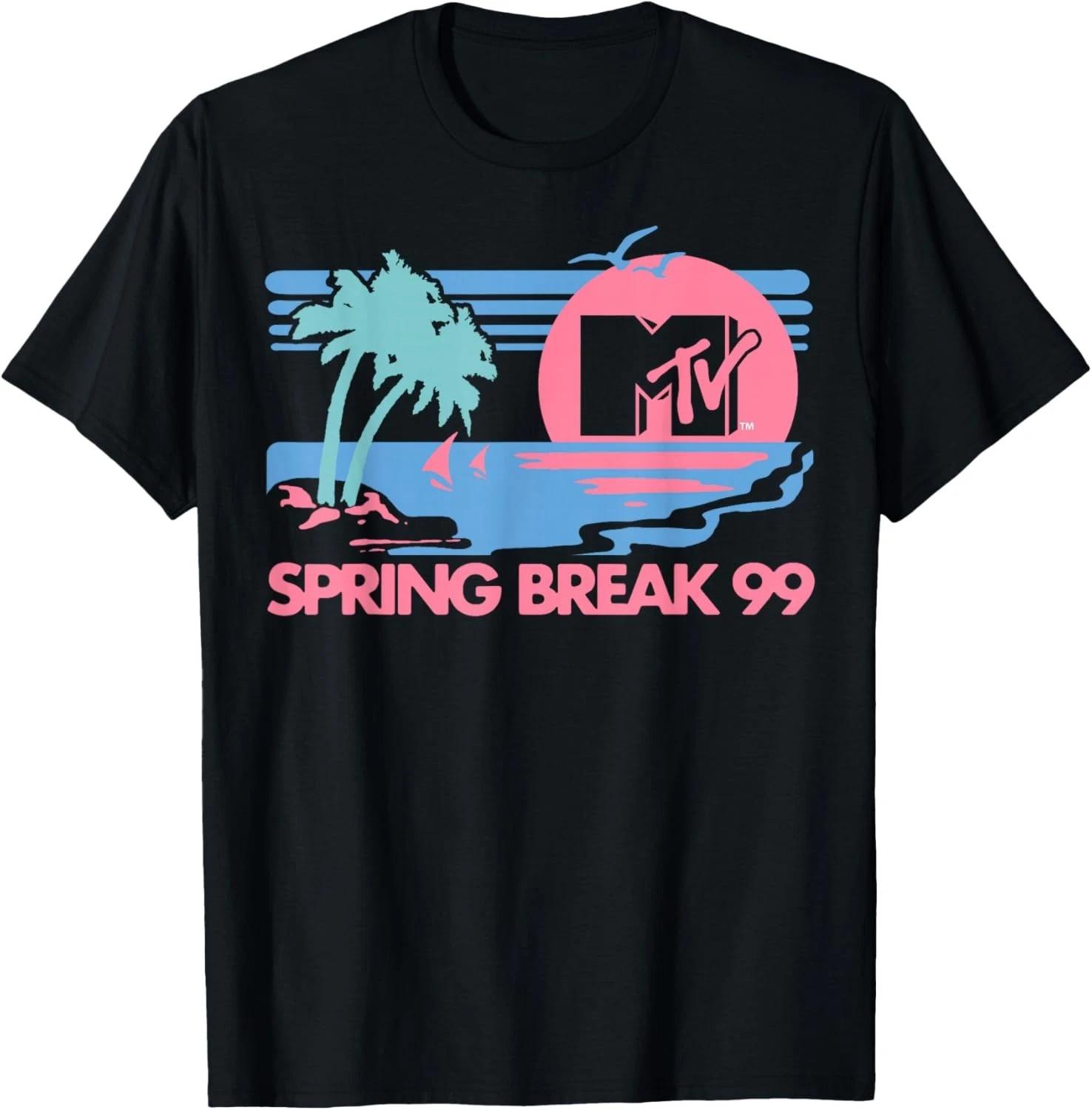 MTV Pastel Colors Beach Spring Break Logo T- Shirt T- Shirt XL